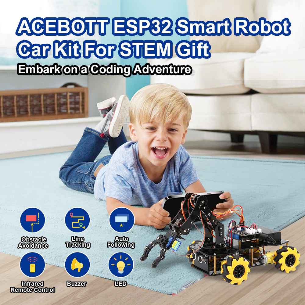 ESP32 5-DOF Robot Arm Kit Expansion Pack for Smart Car