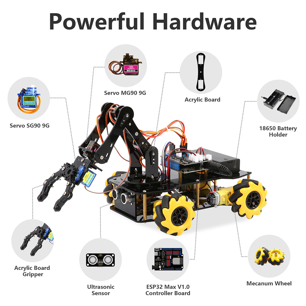 ESP32 5-DOF Robot Arm Kit Expansion Pack for Smart Car