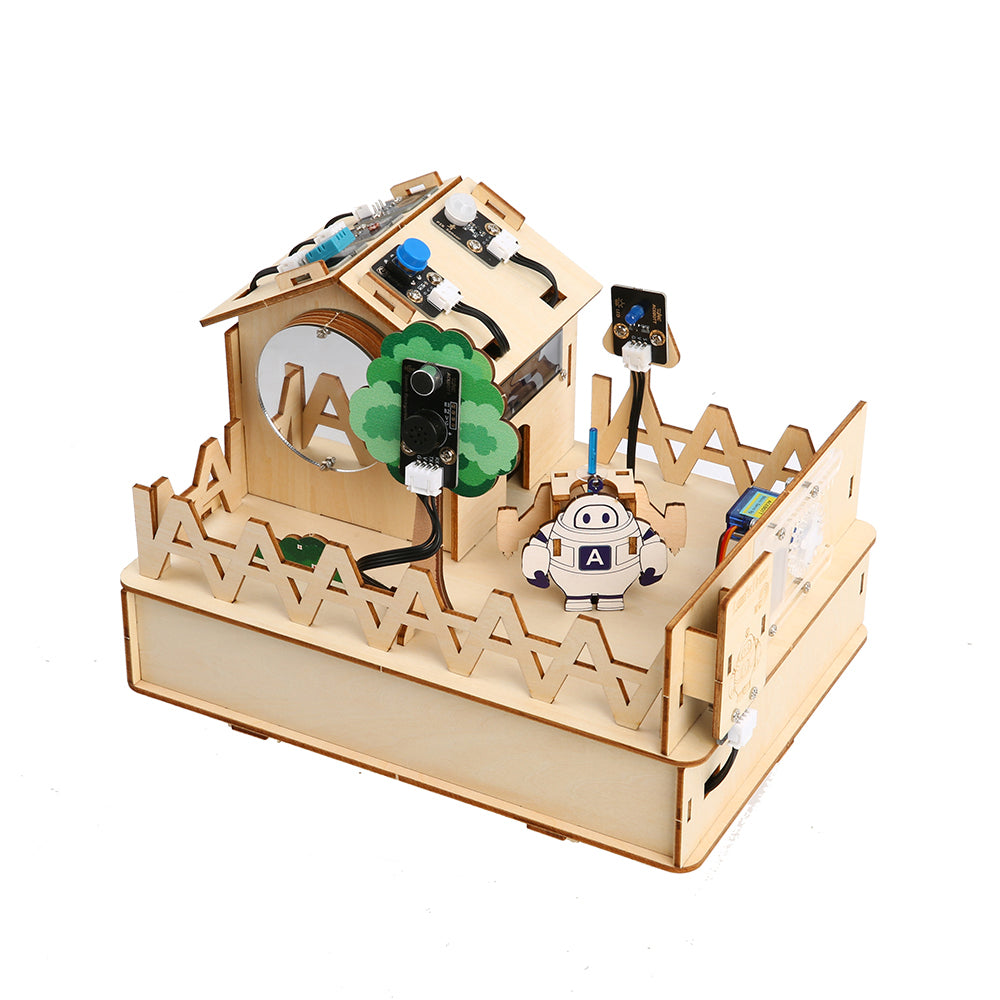 Easy-Plug ESP32 Smart Home Starter Kit Wooden House IoT Wifi APP (Luxury Version，Easy-Plug)